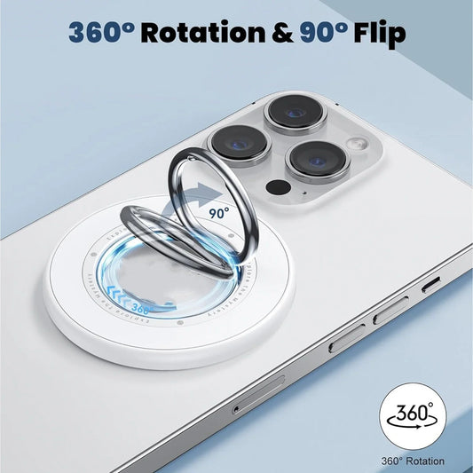Magnetic Ring Phone Holder 360 degree Rotating 90 degree Flip Phone Anti-slip Using for Business Gyming Movies or Learning Cook