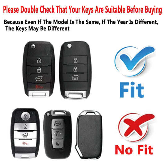 Key Fob Cover Case Compatible with Kia Sorento Sportage Rio Soul Forte Optima Carens Picanto Accessories Shell Protector