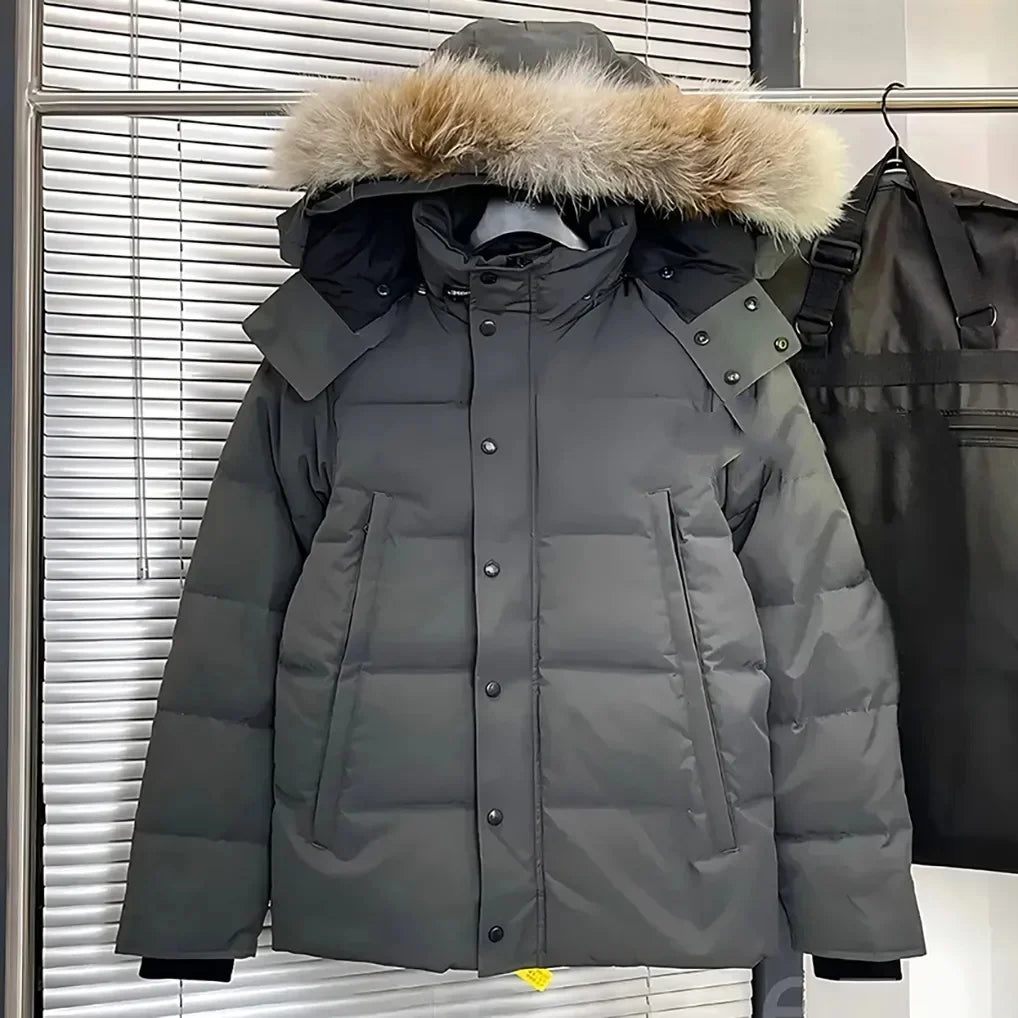 Mens Jacket Designer Puffer Jacket Women Wyndham Wolf Skin Collar Parka Winter Fashion Outdoor Warm Windproof Coat XS-2XL