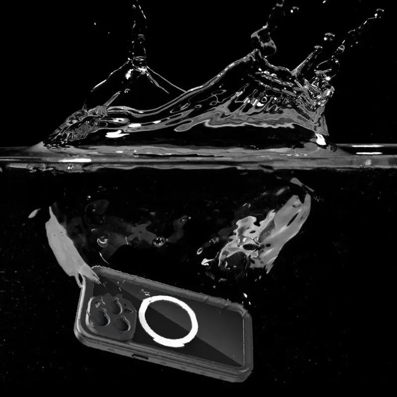 New High-quality Full Sealed Clear IP68 Waterproof Case for IPhone 16 15 Pro Max Shockproof Cover Screen Protector