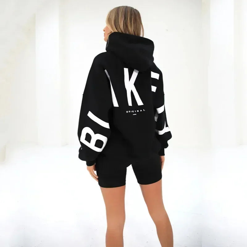 Y2K European new sweatshirt printed letter pullover oversized sweatshirt jacket high street hip hop fashion men and women