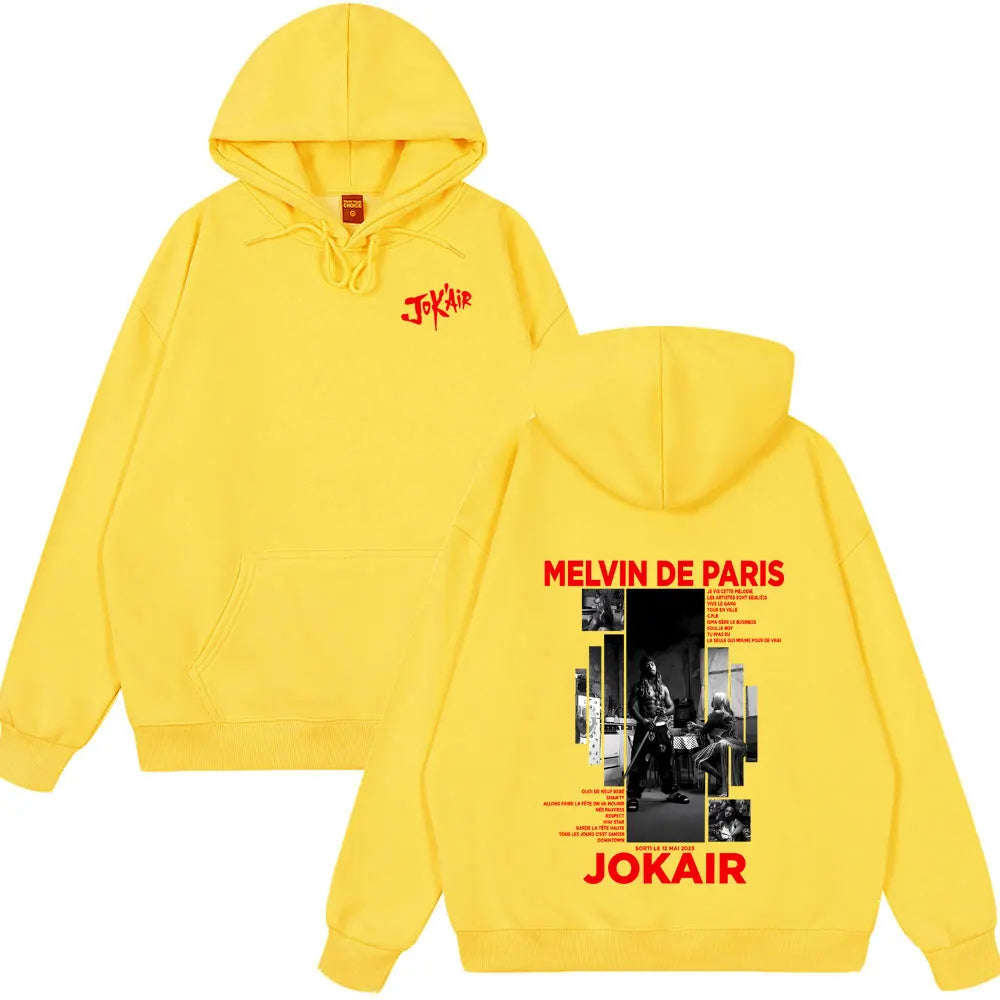 Rapper Jok'air Melvin De Paris Graphic Hoodie Men Women Hip Hop Streetwear Fashion Tops Pop Music Hoodies Casual Vintage Hoodies