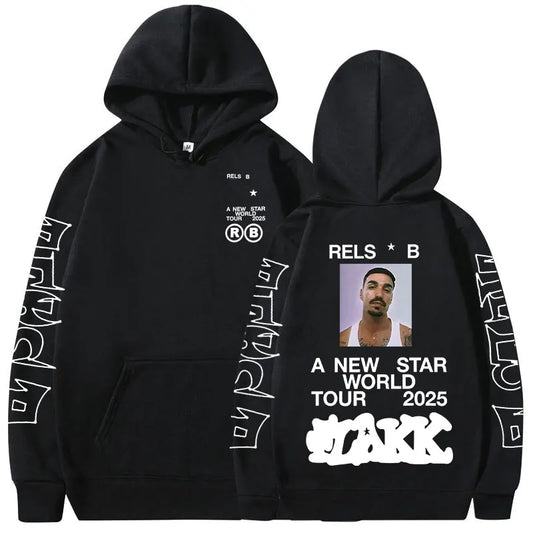 Rapper  Rels B A New Star World Tour 2025 Hoodies Men Women Clothing Fashion Hip Hop Sweatshirts Oversized Long Sleeve Pullovers