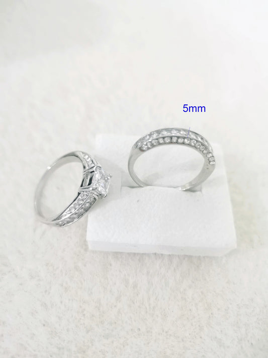 2pcs Women's Alliance Engagement & Wedding Ring Set – Perfect Jewelry for Parties & Gifts