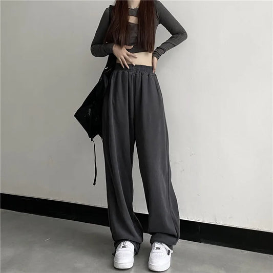 Harajuku Wide Leg Cargo Pants Women Letter Print Punk Streetwear Y2k Pantalones Mujer Korean Fashion Joggers Sweatpants