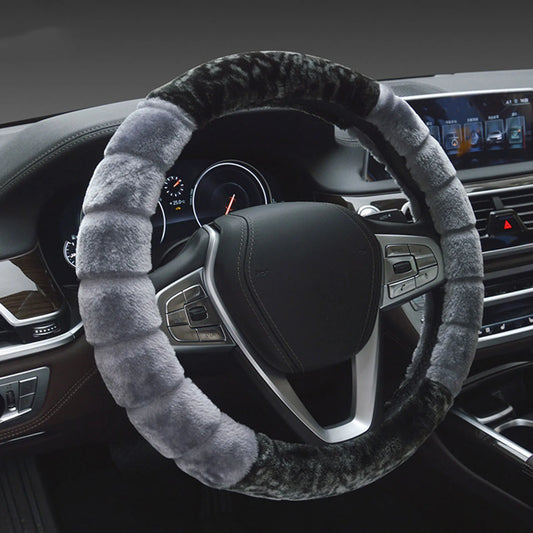 Winter Plush Steering Wheel Cover Easy to Install and Anti-slip Fluffy Wheel Protector Suitable for Car Truck Van SUV MIAO-US