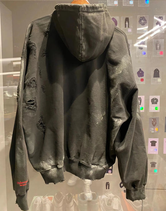 New 2023 Luxury Men UNDERMYCAR Wash Old Holes Gentleman Hoodies Hoody Hooded Sweatshirts Velvet Thicken Hip Size 1 2 3 4 #559