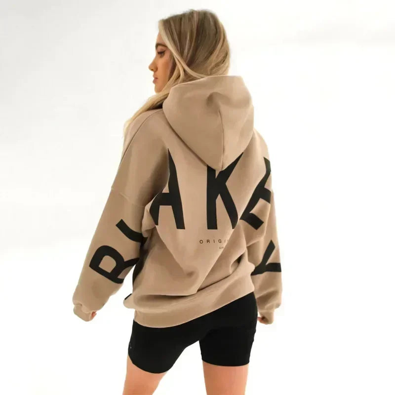 Y2K European new sweatshirt printed letter pullover oversized sweatshirt jacket high street hip hop fashion men and women
