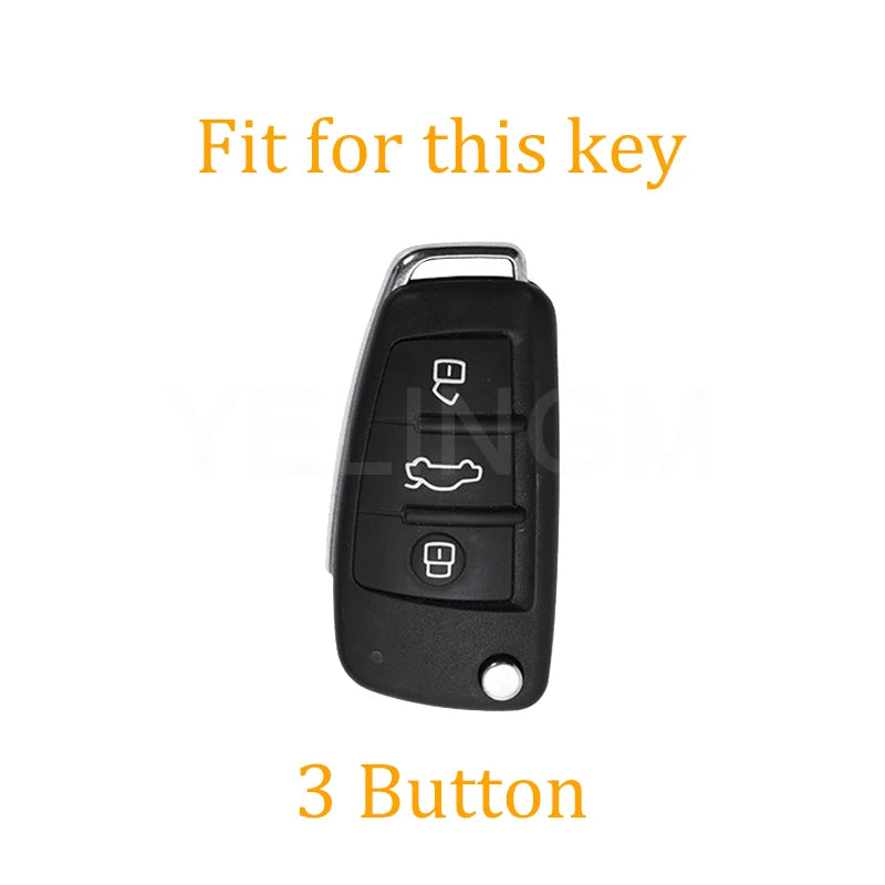 Soft TPU Car Key Cover Case Shell Bag For Audi A3 A4 A5 A6L C6 8L 8P B6 B7 B8 C6 RS3 Q3 Q7 TT 8L 8V S3 Protector Accessories