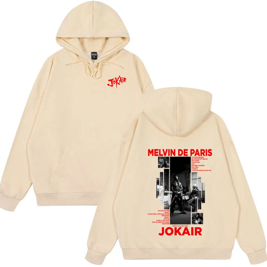 Rapper Jok'air Melvin De Paris Graphic Hoodie Men Women Hip Hop Streetwear Fashion Tops Pop Music Hoodies Casual Vintage Hoodies