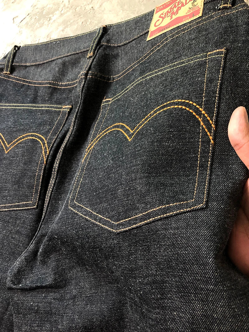 15oz Original Heavyweight Red Selvedge Washed Denim Jeans Autumn Winter American Vintage Embroidery Y2K Men's Fit Straight Pants