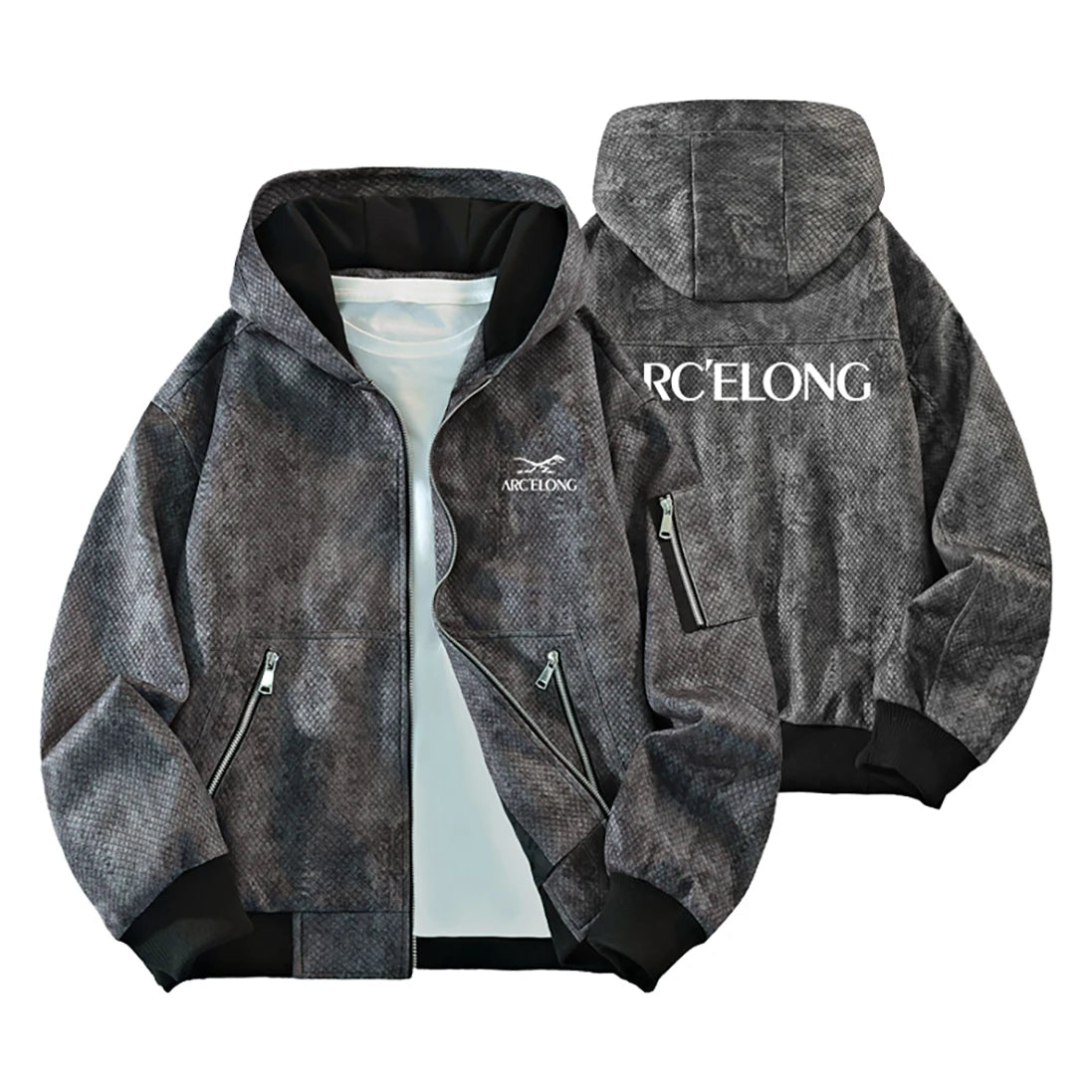 New High-quality Tie Dye Men's Multi Pocket Hooded Jacket For Spring and Autumn, Fashionable Casual Sports Commuting Top M-8XL