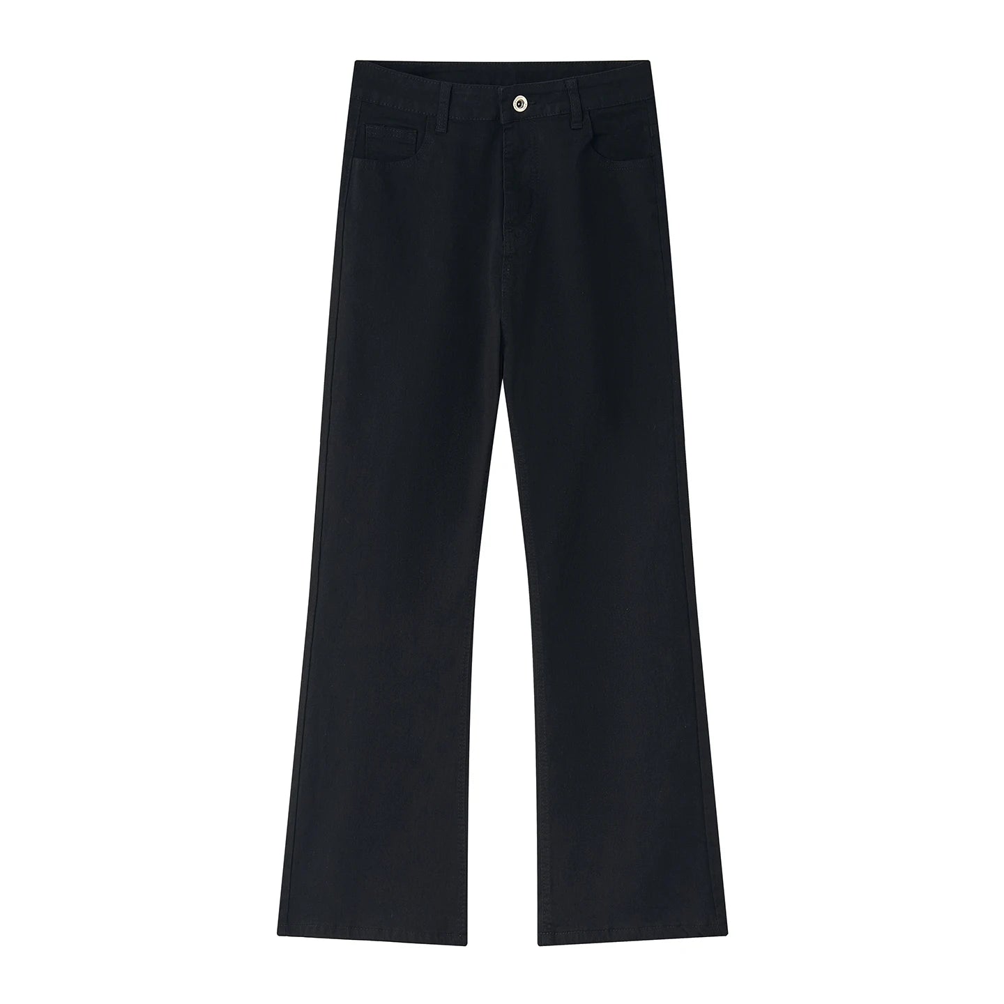 N-style Retro Korean Version of High Street Micro Horn Loose Slimming Tie-in Straight Black Autumn and Winter Jeans Man