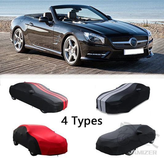 Indoor Car Cover Satin Dust Proof Sunshade Outdoor Protection For Black Red Gray For Mercedes SL-Class R230 R231 For Porsche