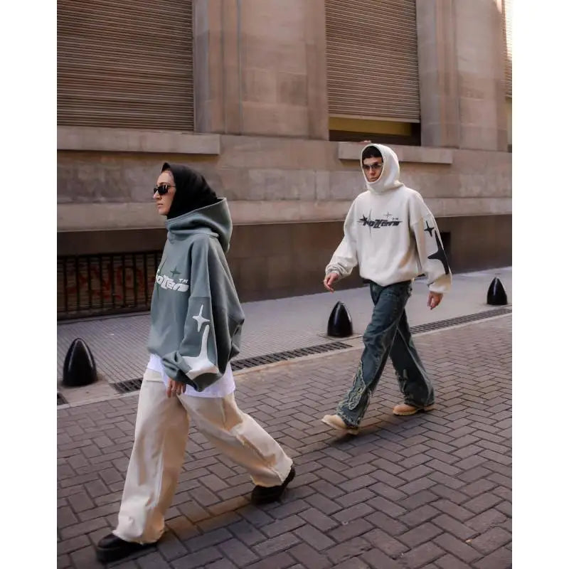 American Retro Gothic Men's Hoodie New High Street Trend y2k Harajuku Men And Women Loose Street Casual Punk Sweatshirt Pullover