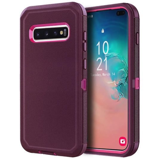 Red For Samsung Galaxy S10+ Plus S10 S10E Case Heavy Duty Shockproof Hard Protective Rugged Hybrid 3in1 Layers Phone Cover