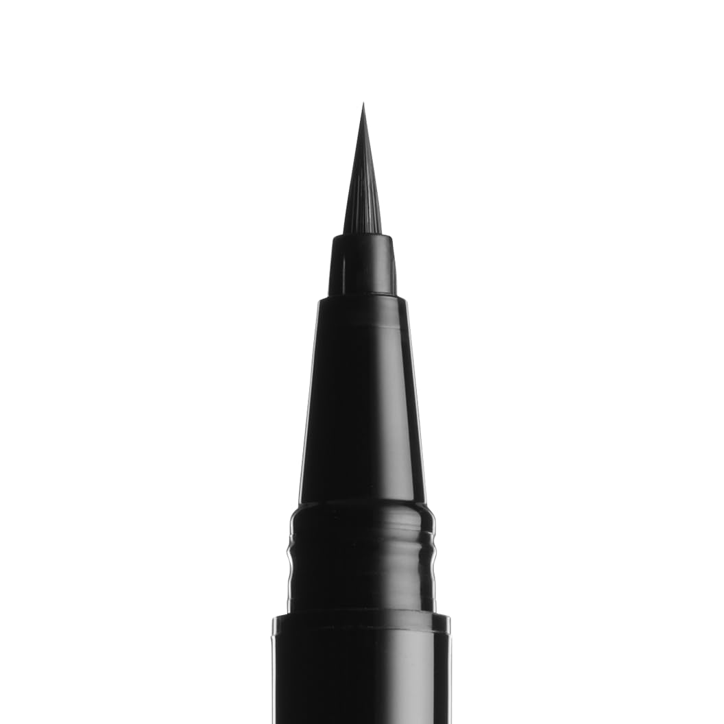 NYX Professional Makeup Eye Liner, Epic Ink Liner, Waterproof Liquid Eyeliner Pen, 1 Stroke Intense Pigment, Flexible Brush for Thin or Thick Lines, Shade Black Halalzen