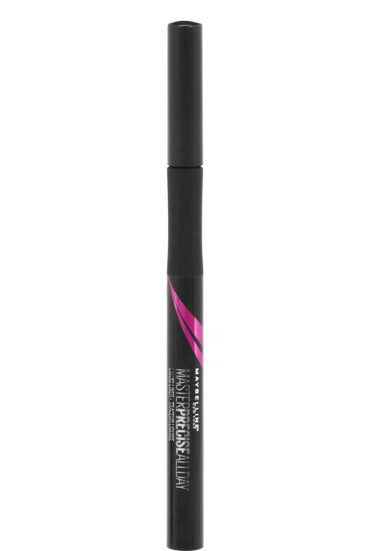 Maybelline Eye Liner, Hyper Precise Black Liquid Eye Liner, Ultra-Thin Defining Felt Tip Liner, Quick Drying Liquid Eyeliner, Ink Technology, Maybelline New York, Safe for Sensitive Eyes, Matte Black Halalzen