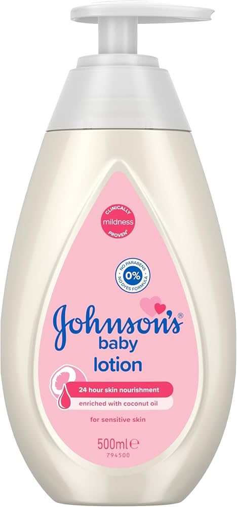 Johnson's Baby Lotion (1 x 500 ml) Nourishing and Hypoallergenic Baby Body Lotion for Delicate Skin with Coconut Oil for 24h Moisture Protection