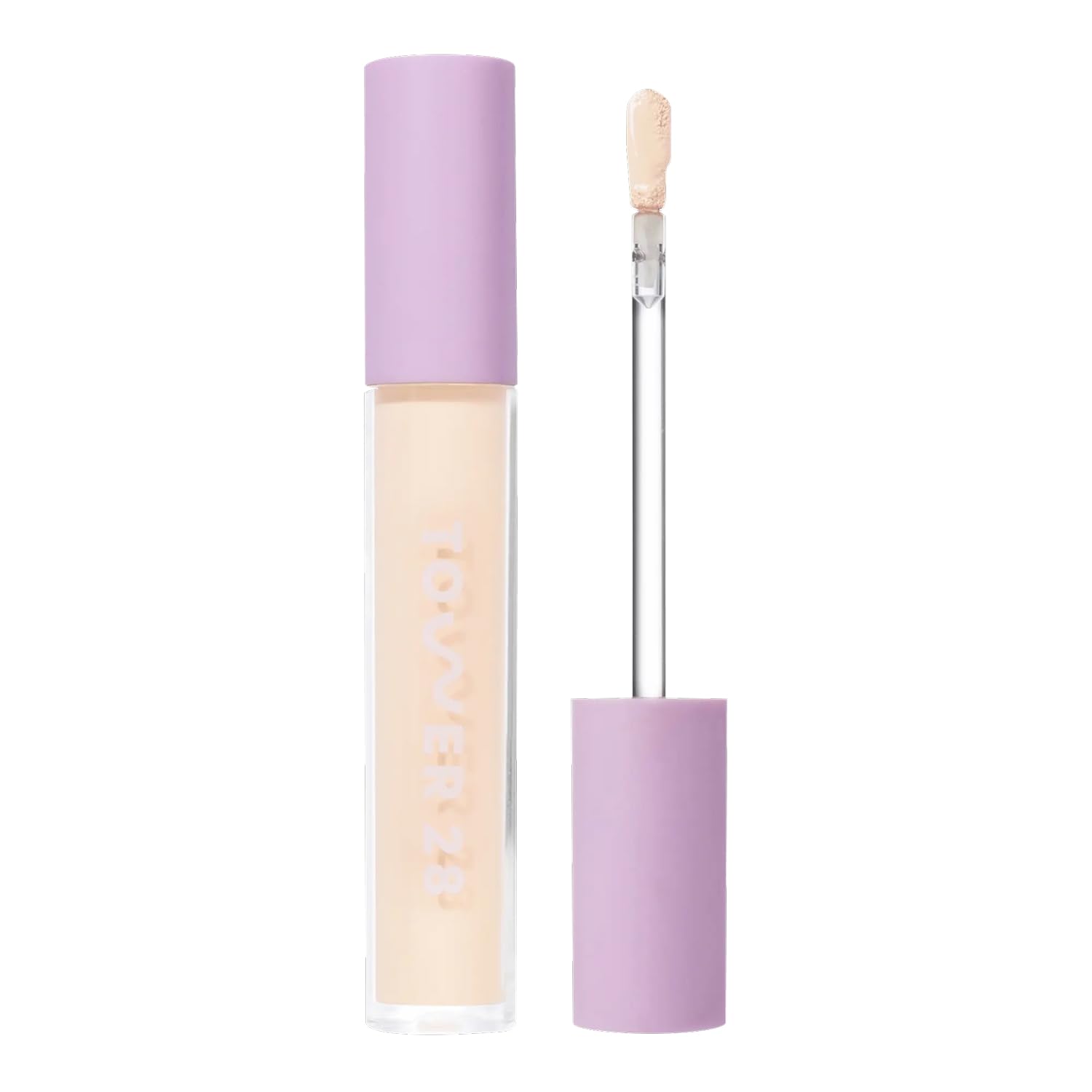 Tower 28 Swipe Serum Concealer - Hydrating Medium-Full Coverage Concealer + Under Eye Brightener - Skin Care Infused Makeup with Hyaluronic Acid + Soothing Centella - 4.0 Light/Medium Cool (0.22 oz)
