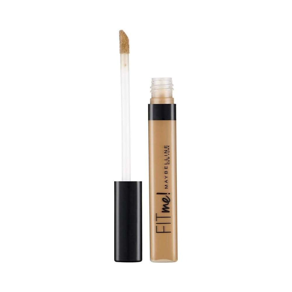 Maybelline Concealer, Fit Me! Full Coverage Concealer for Face, Oil Free, Delivers Even Complexion, Non-Comedogenic, Matte & Poreless Ultra Blendable, Shade: Medium 25, 6.8 ml Halalzen