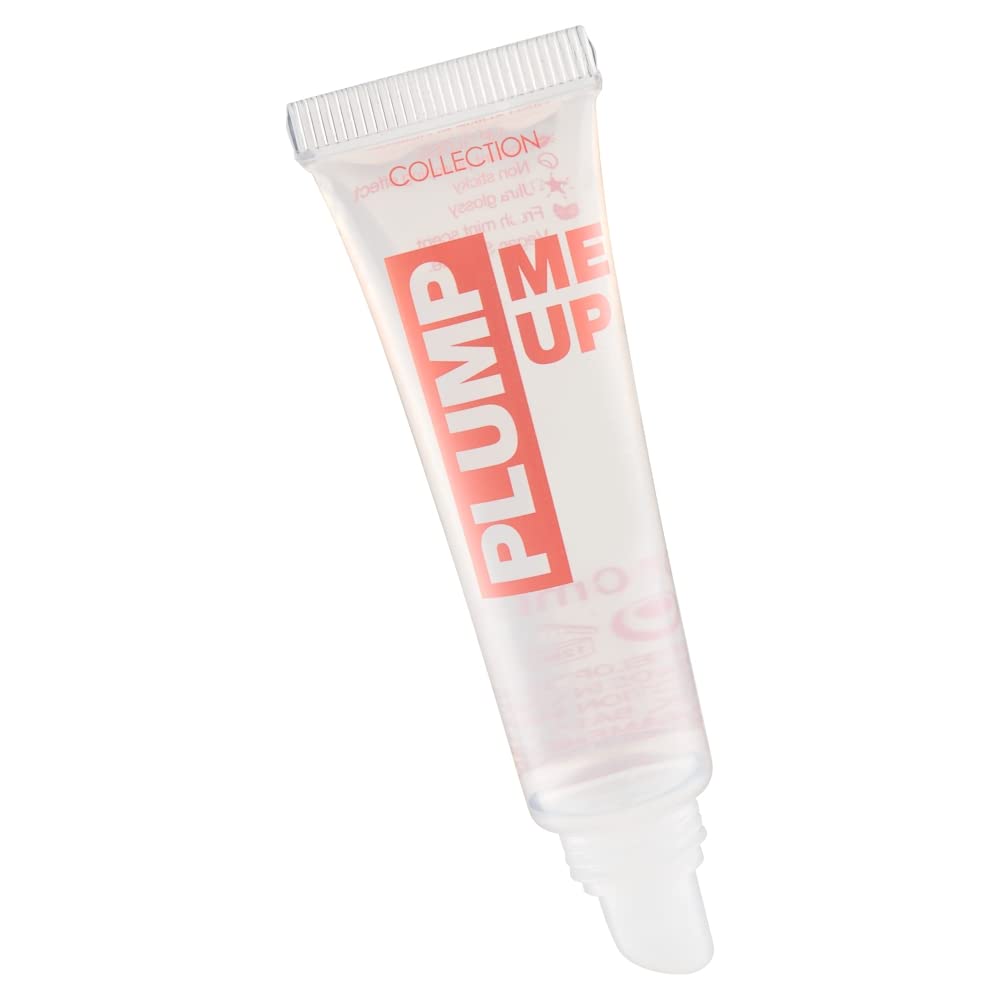 Collection Cosmetics Plumping, High-Shine, Non-Sticky, Plump Me Up Scented Lip Gloss, 10ml, Clear, Peppermint Halalzen