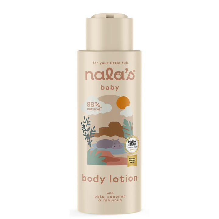 Nala's Baby Body Lotion | Award-winning | 99% Natural | Dermatologically-tested and Paediatrician-approved | Nourishing Blend of Soothing Oat and Coconut Oil | Vegan | 400ml | Nalas Baby