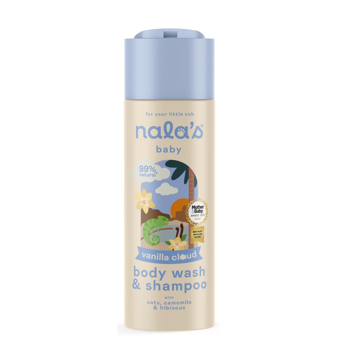 Nala's Baby Body Wash & Shampoo Fragrance-Free | 99% Natural | Dermatologically-tested and Paediatrician-approved | Tear-Free | Soothing Oat | Vegan | 200ml | Nalas Baby
