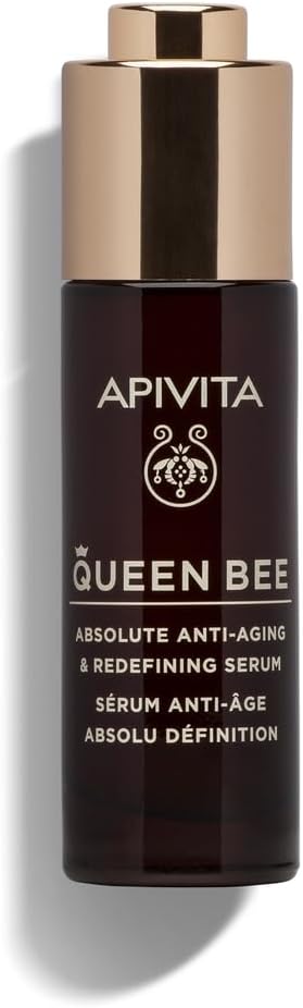 Apivita Queen Bee Absolute Anti-Aging & Redefining Serum 30ml - Facial Serum with Controlled-Release Royal Jelly, Propolis, Honey | Flash Lifting Effect, Wrinkles, Firmness, Lifted Facial Contour