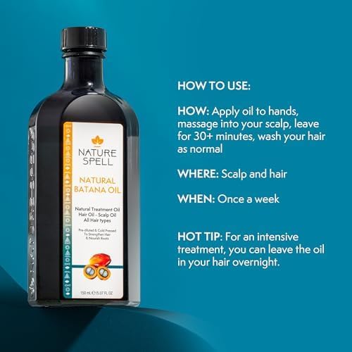 Nature Spell Hair Growth Duo with Rosemary & Batana Oils, Pre-Diluted Oil Set to Stimulate Growth & Strengthen Dry Strands, with Applicator & Pump, For All Hair Types, Vegan