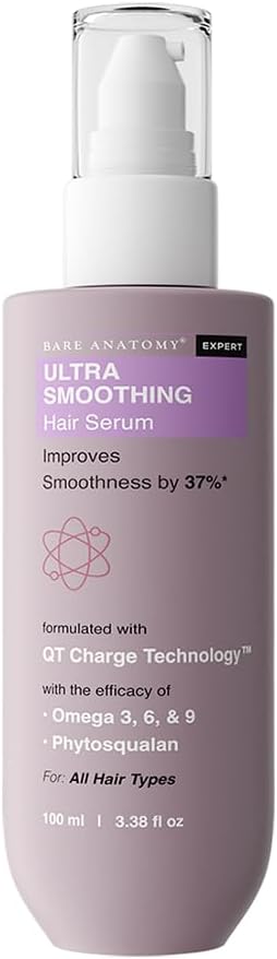 Bare Anatomy Ultra Smoothing Hair Serum Powered By Carbohydrate Complex & Niacinamide | Serum for Smooth & Shiny Hair | For Dry & Frizzy Hair | Women & Men | 100ml