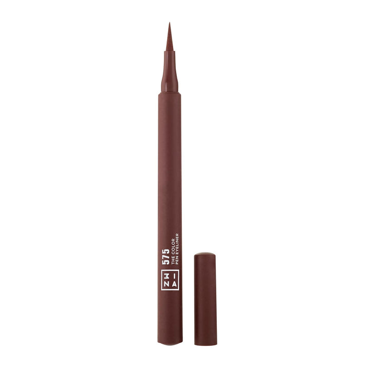 3INA MAKEUP - The Color Pen Eyeliner 575 - Brown Liquid Eyeliner - 10h Longwear Smudge-proof Formula for Sensitive Eyes - Precise Felt Tip Matte Liner - Vegan - Cruelty Free Halalzen