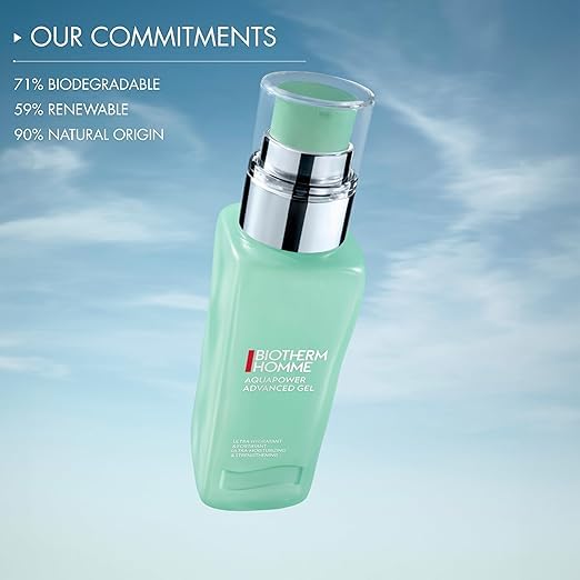 Aquapower Advanced Gel, Men's Gel Face Moisturizer That Hydrates And Strengthens Skin, Fresh And Fast-Absorbing Water-Gel Formula with Biotech Plankton and Oligo-Elements for 48H Moisture, 3.4 Oz Halalzen