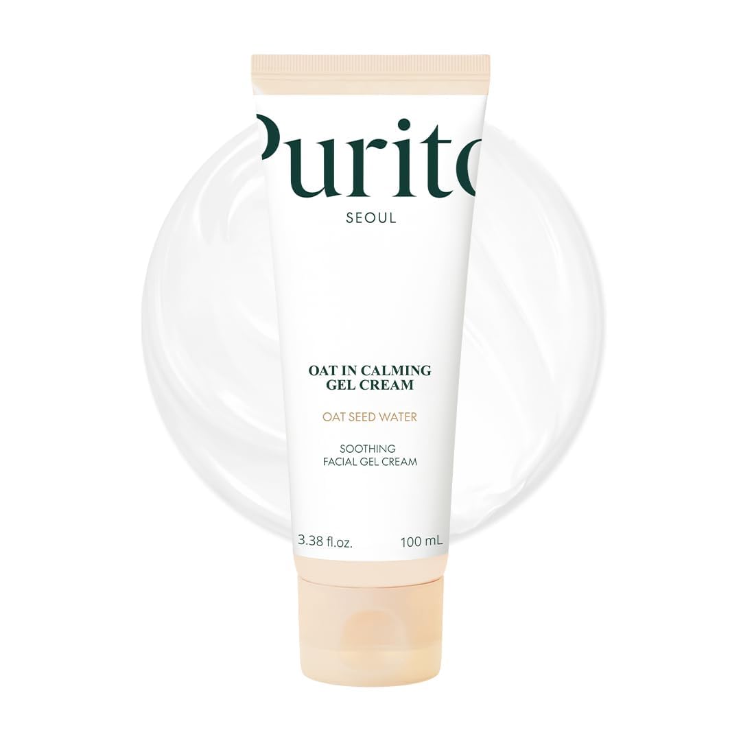 PURITO Oat In Calming Gel Cream, Oat Seed Water, Lightweight Non-Sticky Moisturizer, Non-Comedogenic, Fragrance-Free, Korean Skincare, 100ml 3.38 fl.oz