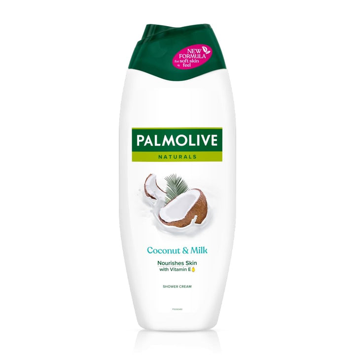 Palmolive Naturals Coconut & Milk Shower Gel and Body Wash 500ml, vitamin E body wash to nourish skin, leaves skin feeling soft, with plant-based almond milk, ingredients of 95% natural origin Halalzen
