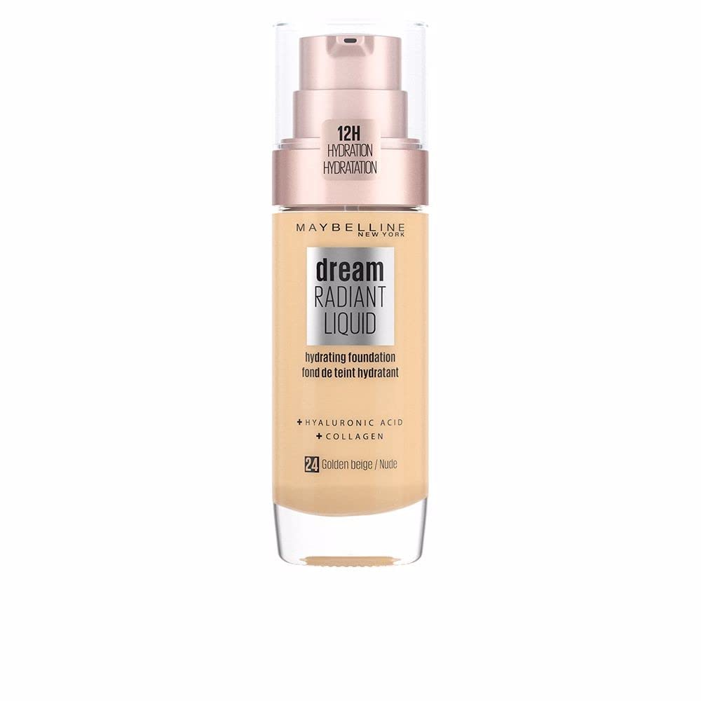 Maybelline Foundation, Dream Radiant Liquid Hydrating Foundation with Hyaluronic Acid and Collagen - Lightweight, Medium Coverage Up to 12 Hour Hydration, 30 Sand Halalzen