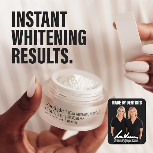 Spotlight Oral Care Teeth Whitening Powder - Made by Dentists | PAP+, Hydroxyapatite & Diamond Powder | Non-Abrasive & Enamel-Safe | Suitable for Sensitive Teeth & Dental Work | Instant Whitening