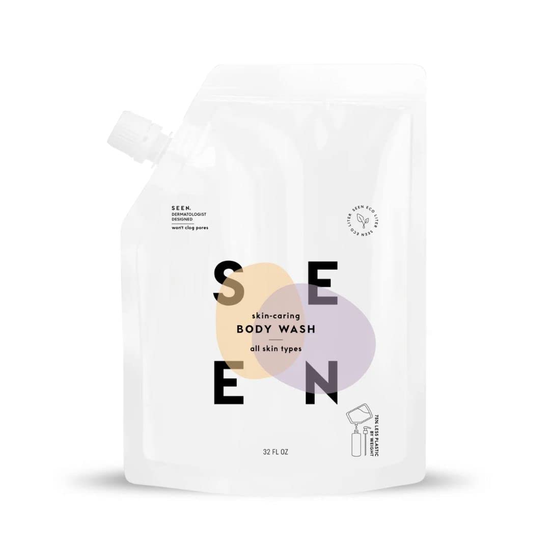 SEEN Body Wash, Fragrance Free - Non-Comedogenic & Non-Irritating Body Wash- Dermatologist-Developed - Safe for Sensitive, Eczema & Acne Prone Skin