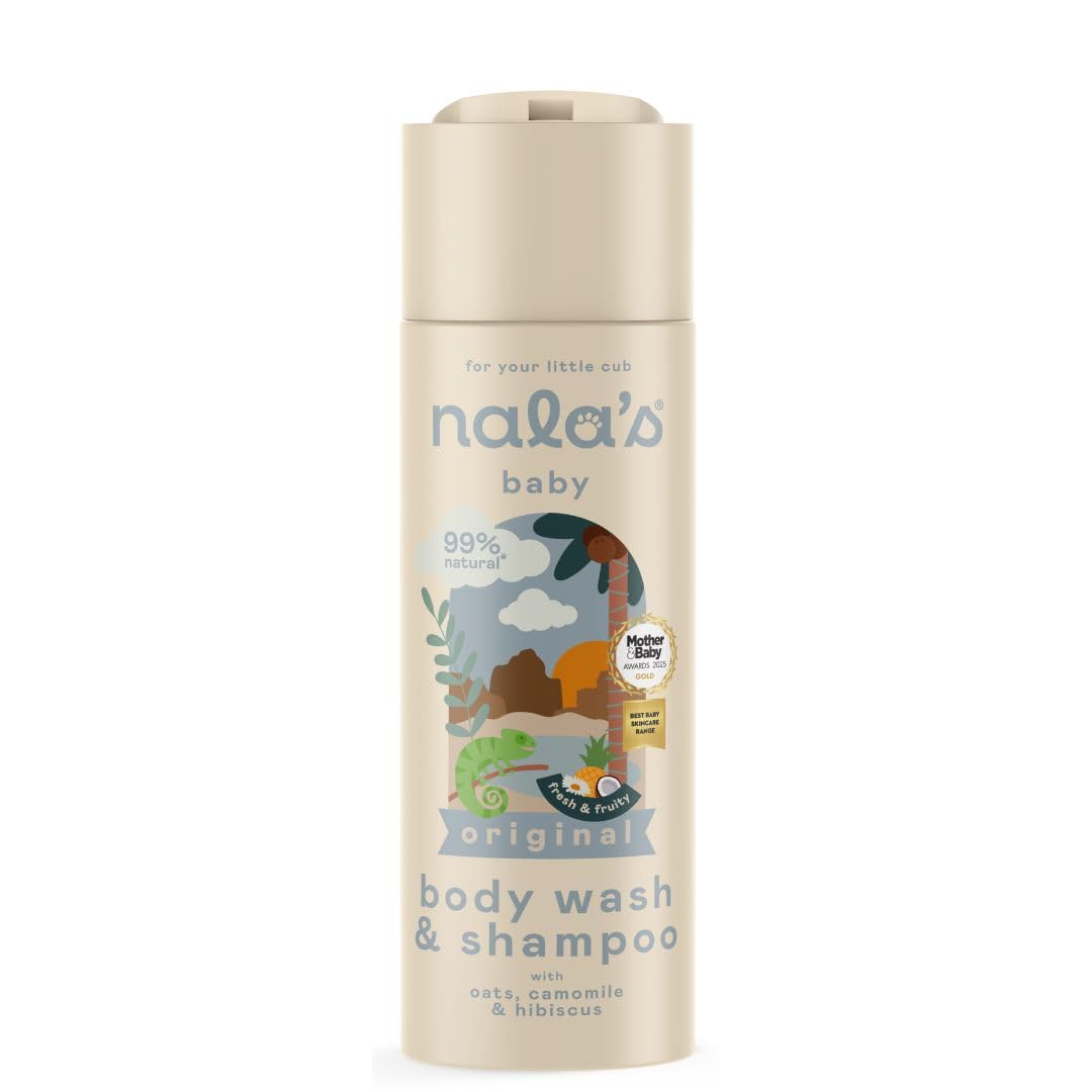 Nala's Baby Body Wash & Shampoo Fragrance-Free | 99% Natural | Dermatologically-tested and Paediatrician-approved | Tear-Free | Soothing Oat | Vegan | 200ml | Nalas Baby