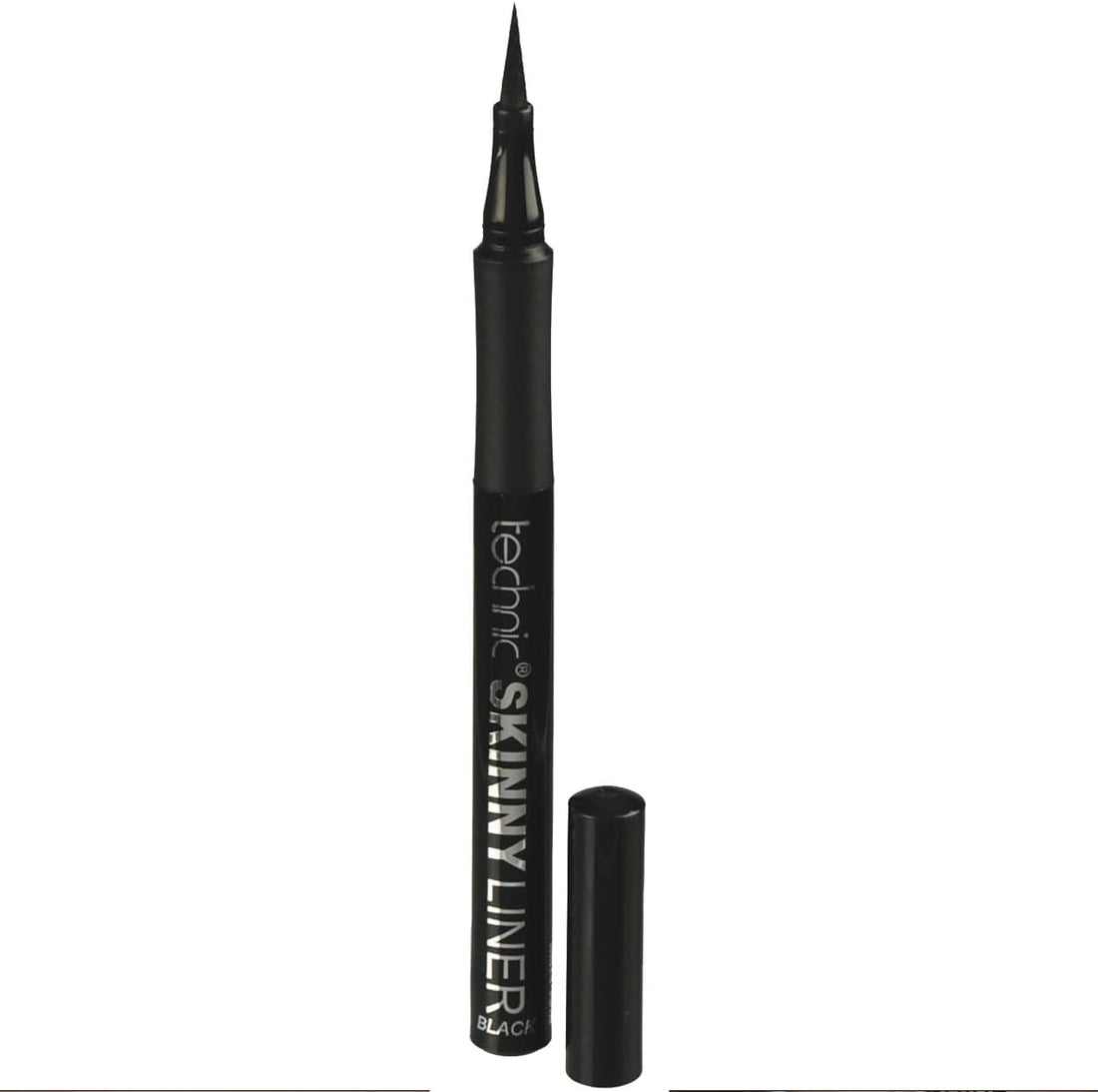Technic Skinny Felt Tip Liquid Eyeliner - Black Precision Tip & Soft Grip Pen For Long Lasting, Quick Flick Natural or Statement Looks - Suitable for Beginners - 1.5ml Halalzen