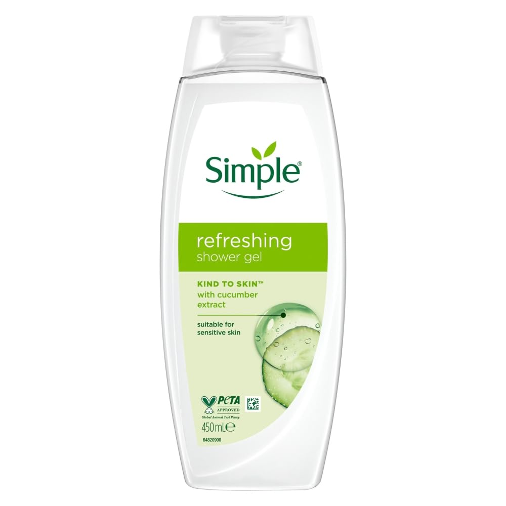 Simple Kind to Skin Kids Hypoallergenic Hair & Body Wash pack of 6 with chamomile oil shampoo for kids 225 ml, White