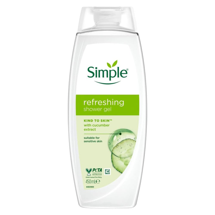 Simple Kind to Skin Kids Hypoallergenic Hair & Body Wash pack of 6 with chamomile oil shampoo for kids 225 ml, White