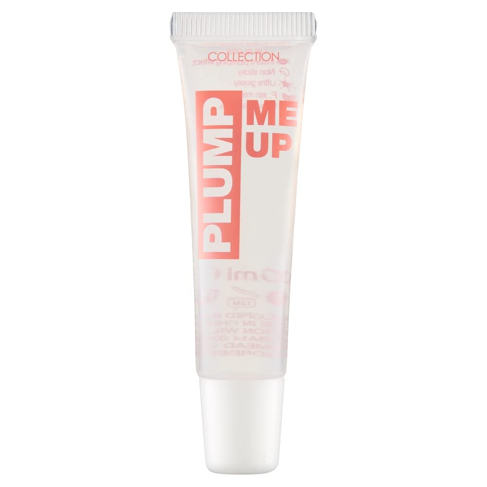 Collection Cosmetics Plumping, High-Shine, Non-Sticky, Plump Me Up Scented Lip Gloss, 10ml, Clear, Peppermint Halalzen