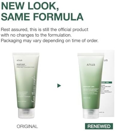 Anua Heartleaf Quercetinol Pore Deep Cleansing Foam, Facial Cleanser, for Double Cleansing, BHA, Hyaluronic Acid, Glycerin, Face Wash, Blackhead Remover, Korean Skincare, 5.07 fl.oz