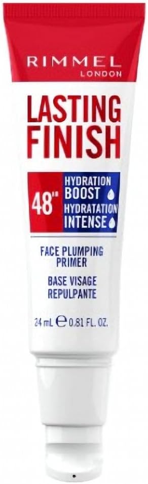 Rimmel Lasting Finish 48hr Hydration Boost Primer, Face Plumping, Smooths Fine Lines & Wrinkles, Dewy Finish, Flawless Makeup, Enriched with Biopeptides, Strengthens Skin, Boosts Natural Collagen Halalzen