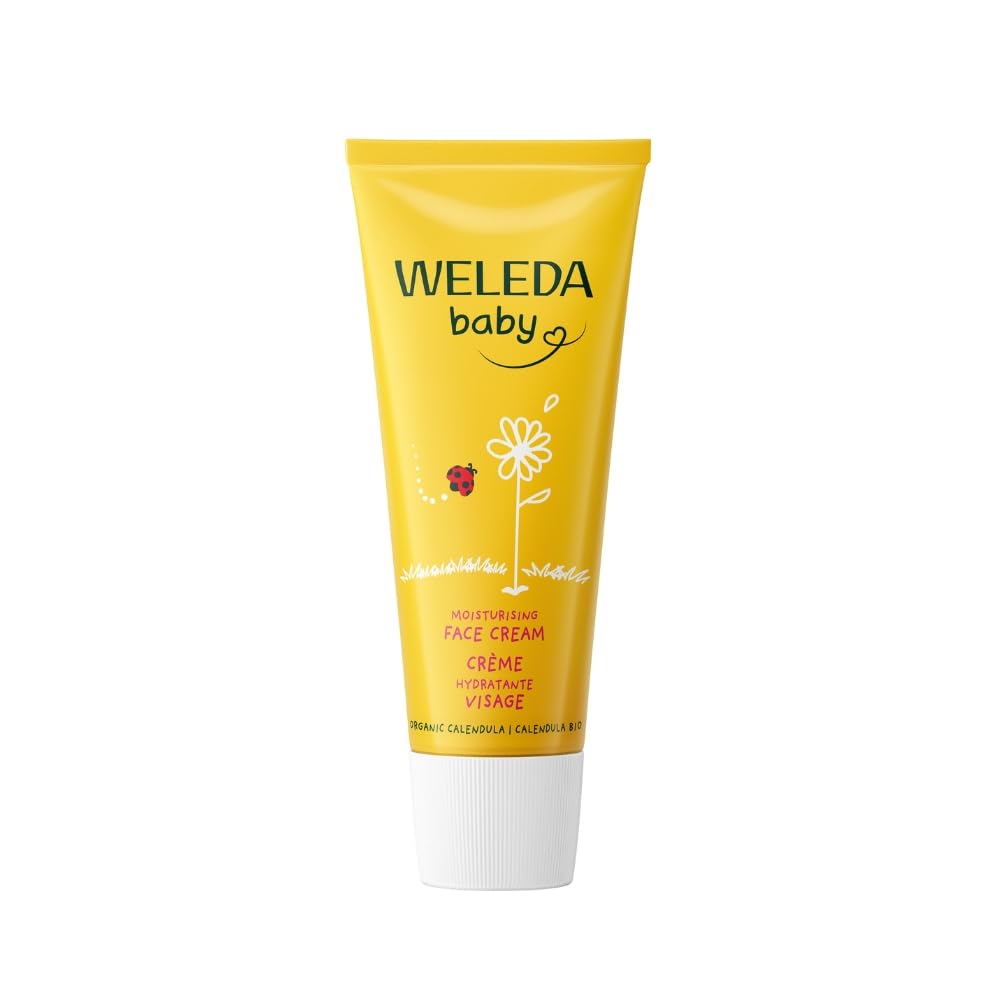 Weleda Baby Face Cream, Calendula Moisturiser, Moisturising Cream for Baby, Delicate Skin, Dermatologically Tested, Gentle Protection, Developed by Professionals, Lanolin, 50ml Halalzen