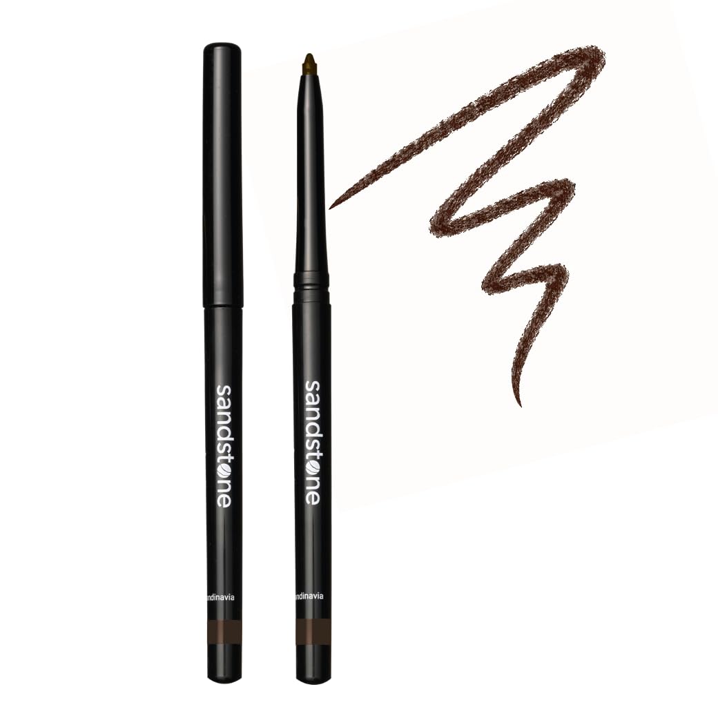 Sandstone Scandinavia Waterproof Eyeliner Pencil - Long-Lasting Gel Eye Liner for Sensitive Eyes - Hypoallergenic & Smudge-Proof - Fragrance-Free, Vegan & Allergy Tested (Black) Halalzen