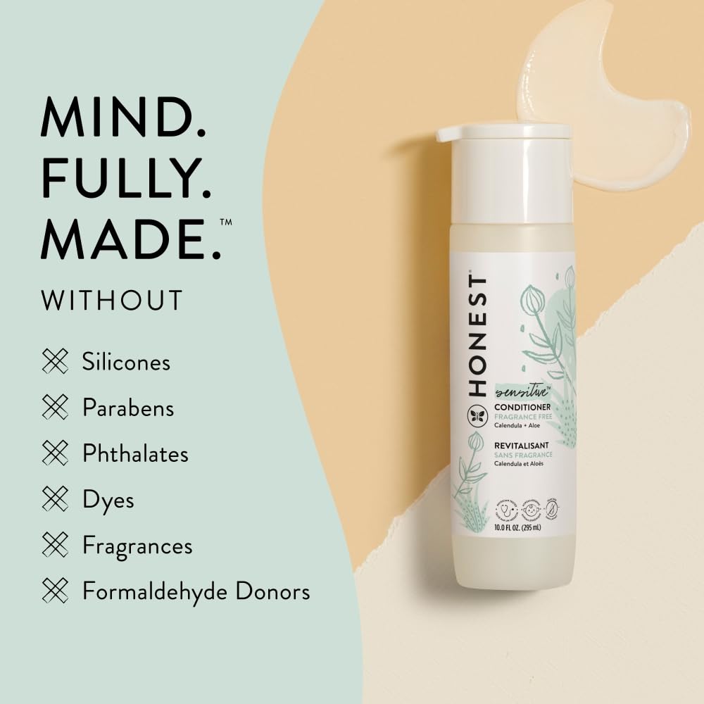 The Honest Company Baby Shampoo, Body Wash & Conditioner Duo, 2-in-1 Cleansing, Silicone-Free, Naturally Derived, Lavender Calm Scent, 20 fl oz Halalzen