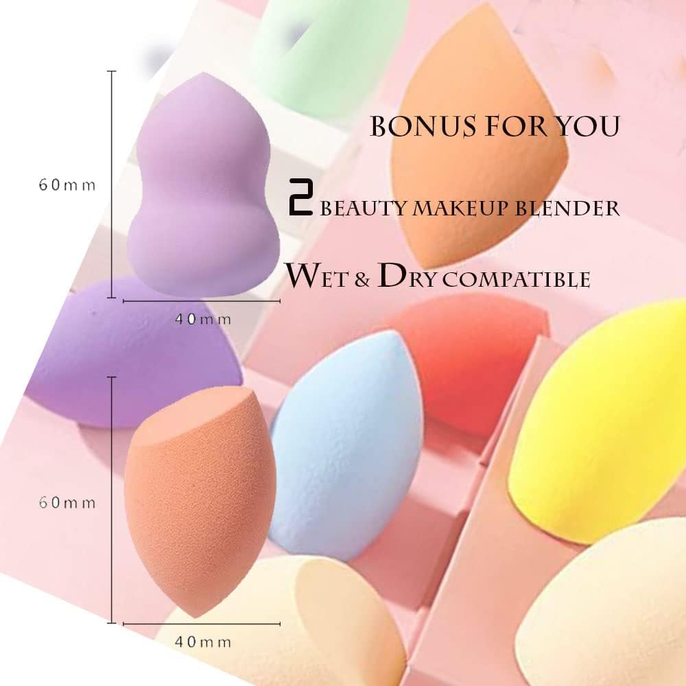 Makeup Brushes, Quality Make Up Brushes 28Pcs Makeup Brushes Set Professional & Beginner Make-up Sets & Case, Brushes & Sponges,Travel-Friendly Roll-up Beauty Gift Sets for Women, GREEN Halalzen