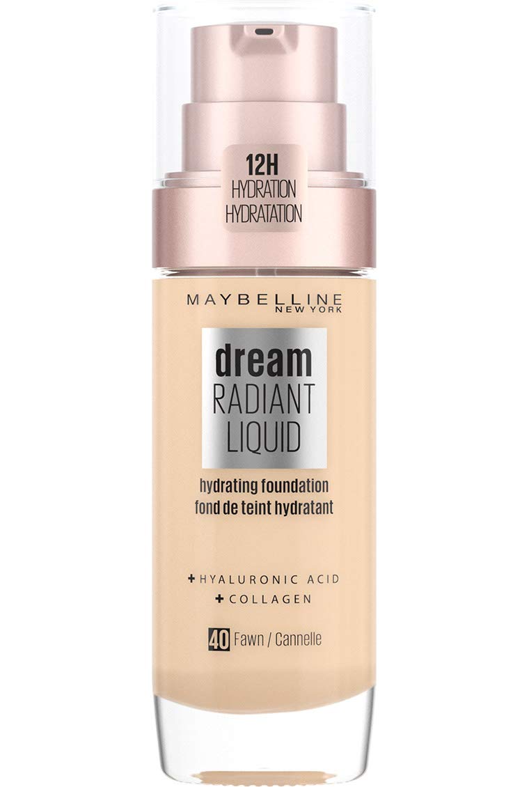 Maybelline Foundation, Dream Radiant Liquid Hydrating Foundation with Hyaluronic Acid and Collagen - Lightweight, Medium Coverage Up to 12 Hour Hydration, 30 Sand Halalzen